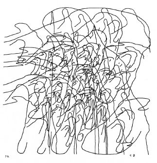 <em>&lsquo;Contained Contours I&rsquo; 8 × 8 inches. 197. Computer; ink on paper.</em>